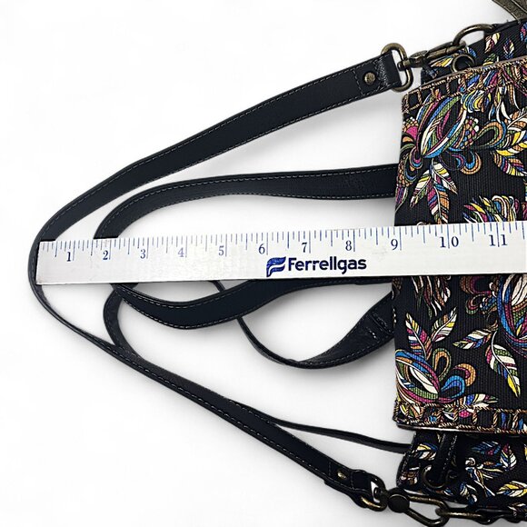 Sakroots Convertible Backpack Shoulder Crochet Stitching Charms Canvas Purse - Picture 11 of 16